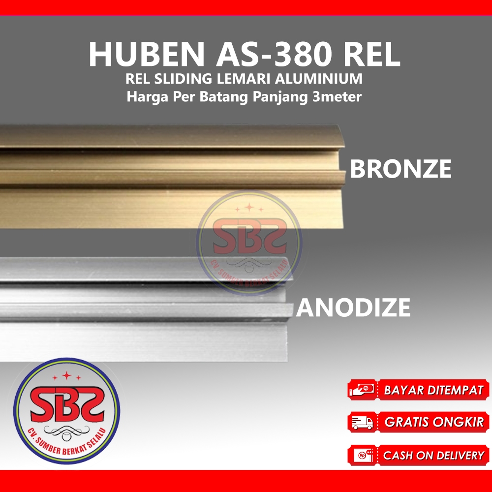 HUBEN AS-380 Rel Pintu Lemari Geser - Sliding Huben AS-380