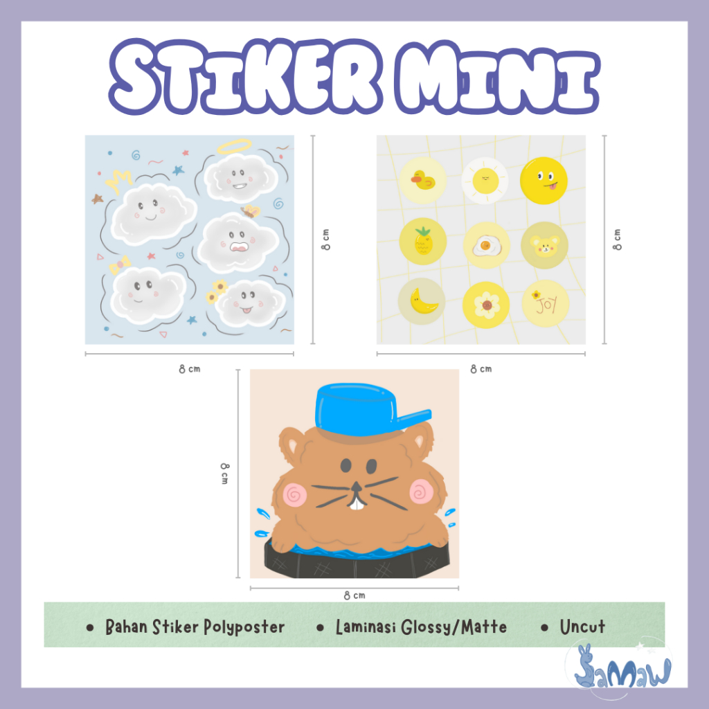 

Mini Stiker | Stiker Lucu Uncut | Sticker Aesthetic | Stiker Deco | Stiker Kotak | Journaling