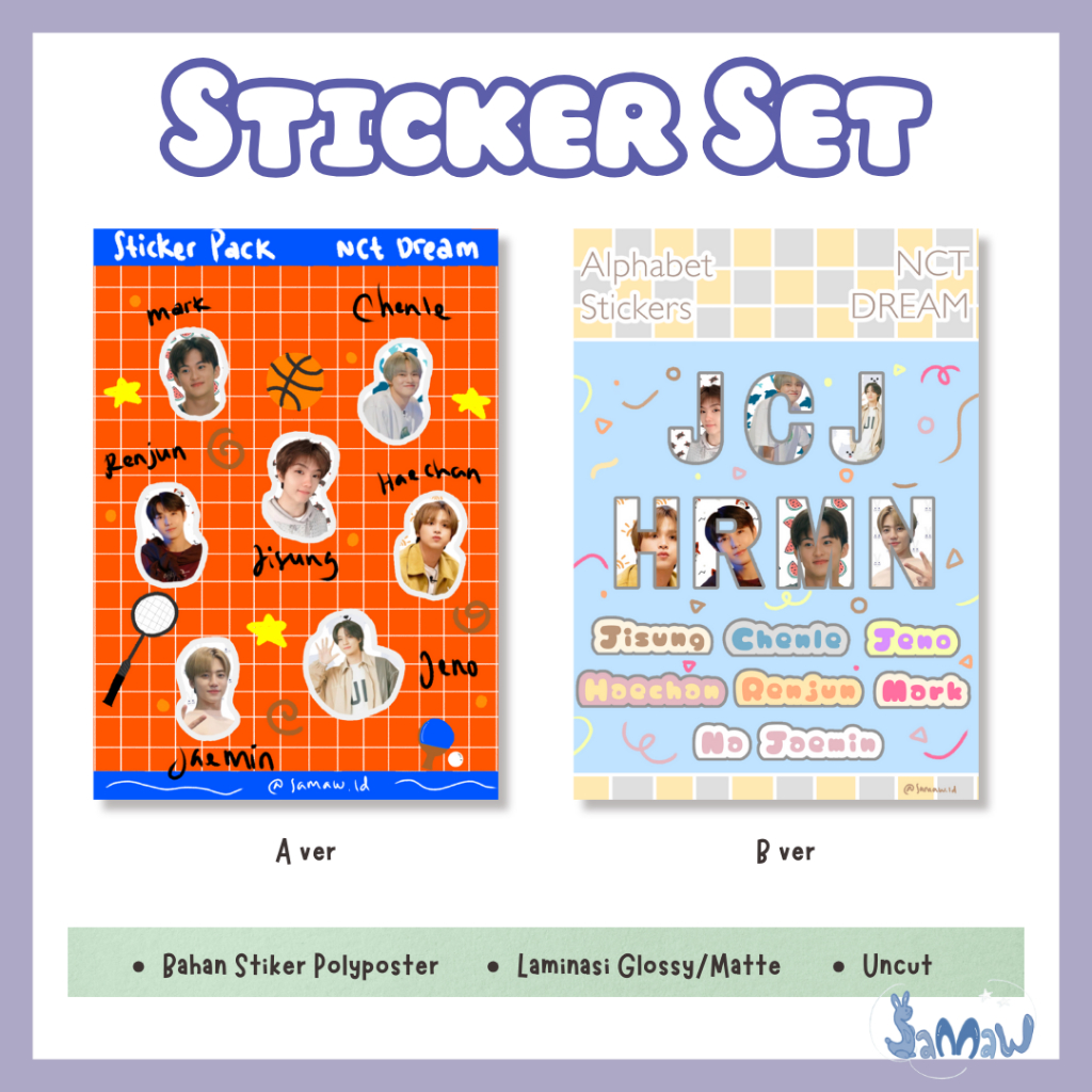 

NCT Dream Sticker Set | Stiker A6 A7 | Deco Sticker | Phone Sticker | Girl Sticker
