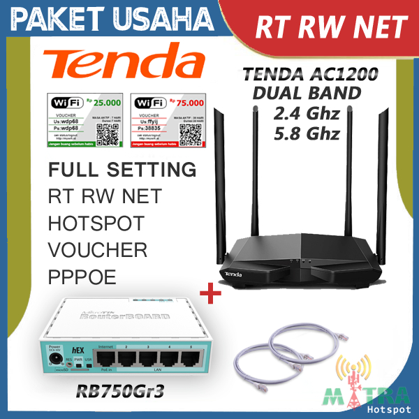 Alat Usaha Wifi Hotspot sinyal kuat Wifi 5 Dual Band Full Setting Voucheran