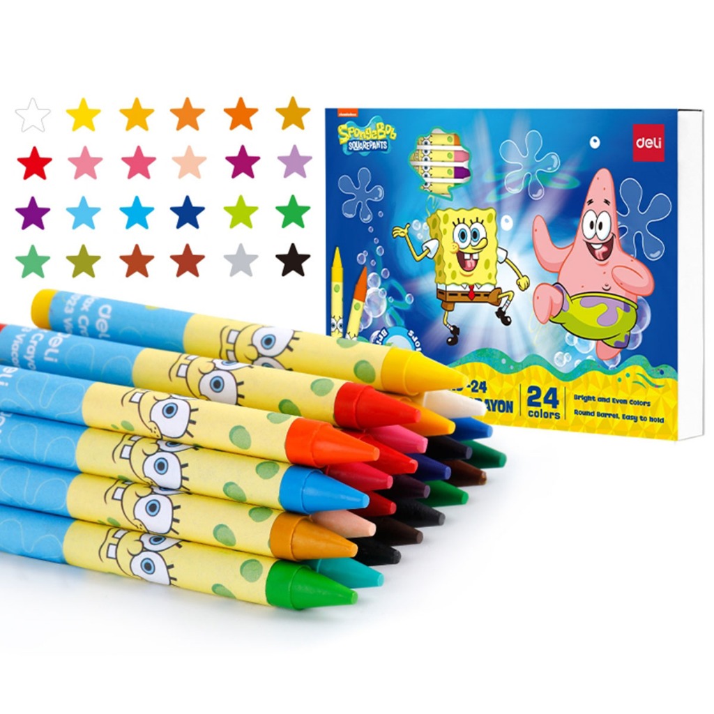 

Wax Crayon C 219 Spongebob Edition DELI / Krayon Warna / Krayon Batang Kecil