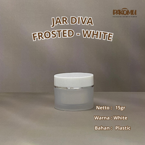 GROSIR 5PCS DIVA KEMASAN POT JAR 15GRAM JAR FREEZE FROSTED TUTUP PUTIH 10GR JAR 15GR