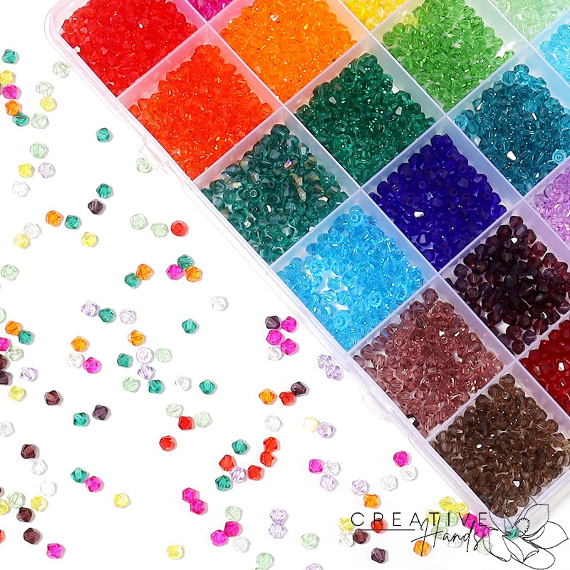 ✨𓂂𓂂COD𓂂𓂂✨ 4mm Transparan Manik -Manik Kristal Berlian Diy Manik -Manik Buatan Tangan