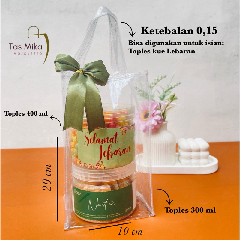 Tas Mika PVC uk. 10x10x20 Souvenir Pernikahan Hampers Snack