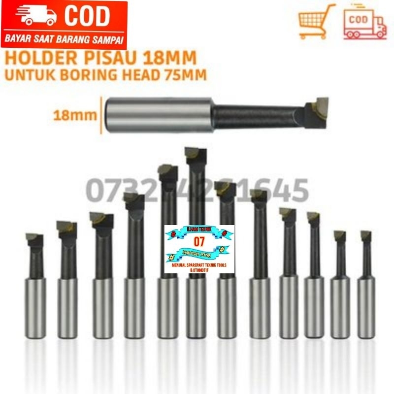 12Pcs Holder Pisau Boring Head As 18mm Cocok Untuk Boring Head 3 Inch 75mm