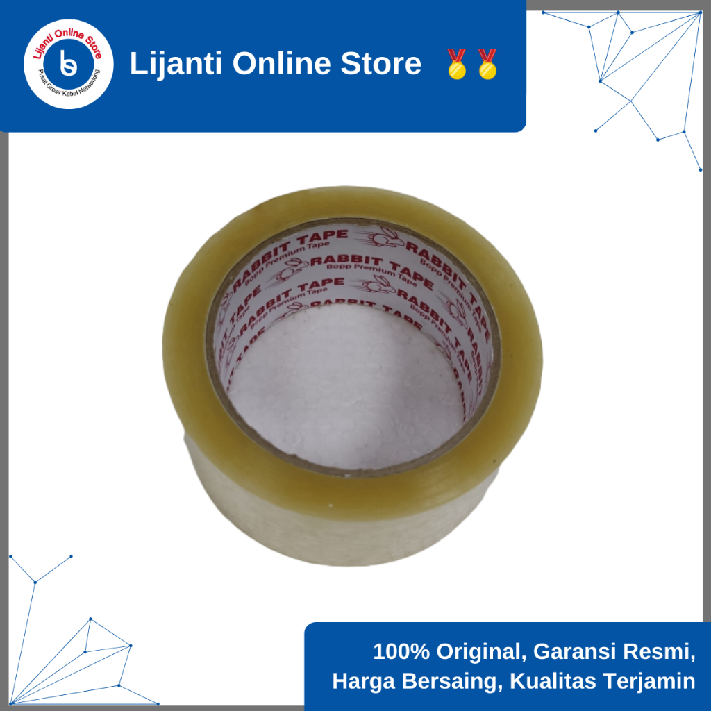

Rabbit Tape Lakban Bening /Lakban Coklat 2 Inch x 90 Yard High Ouality