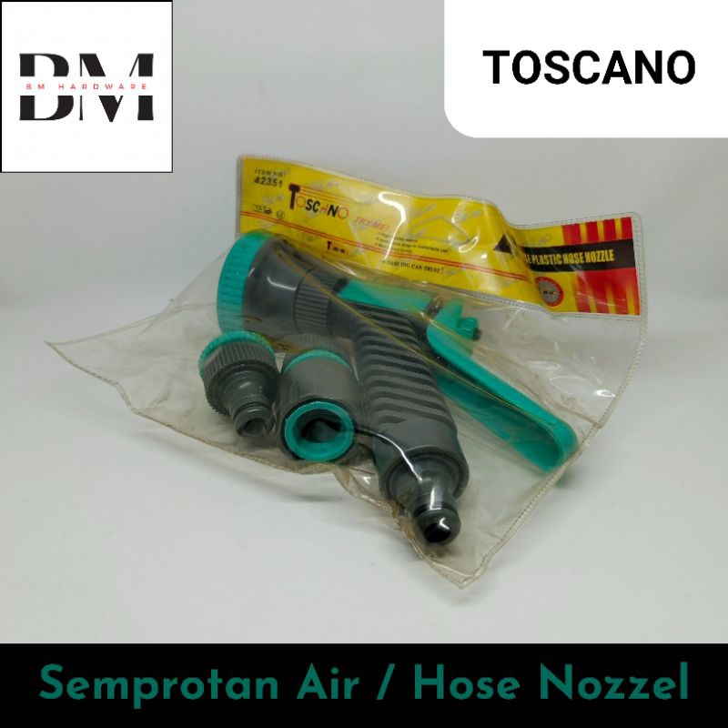 Semprotan Air / Hose Nozzle TOSCANO (PVC) + 3pcs Kepala Semprotan