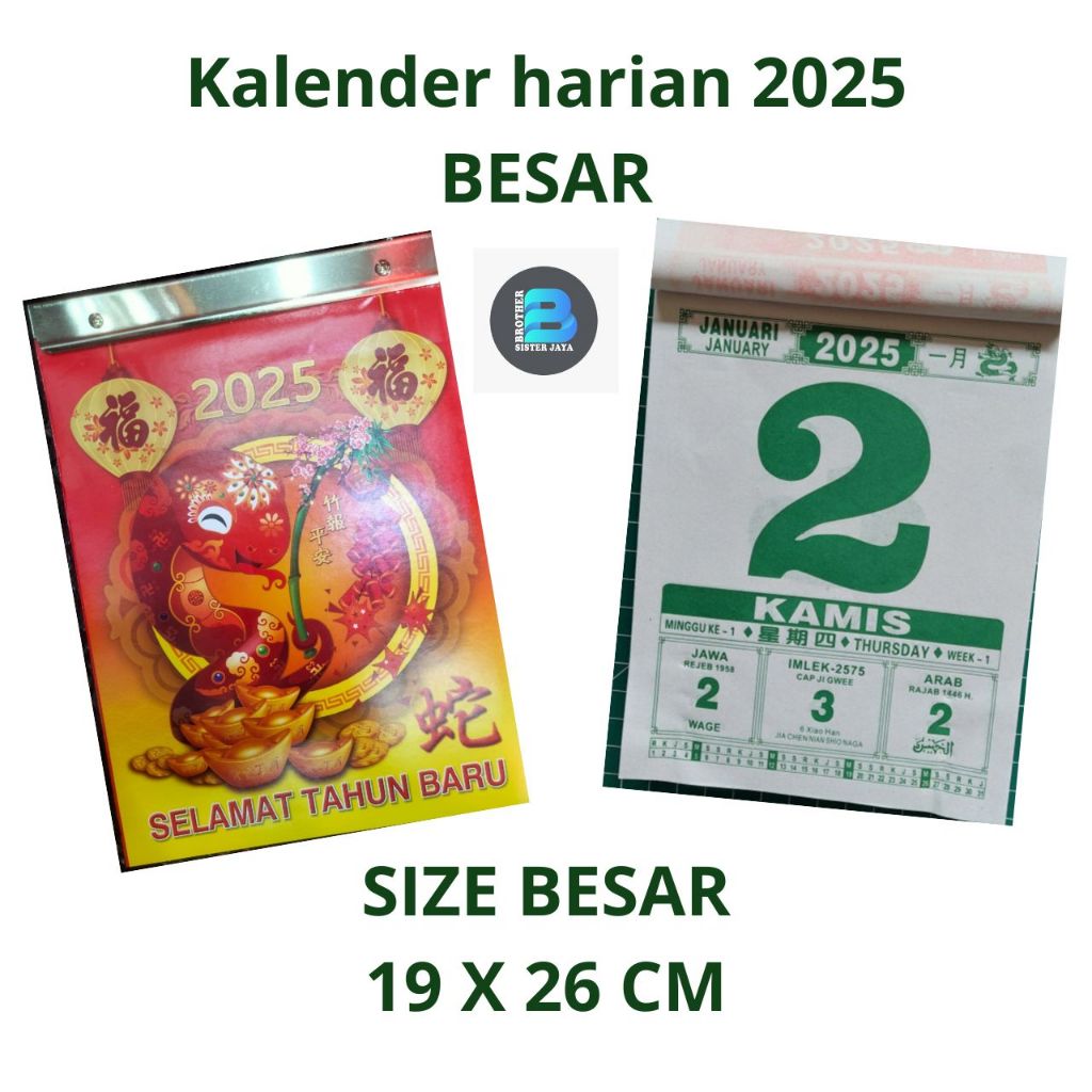 

Jual murah kalender harian sobek Besar 2025