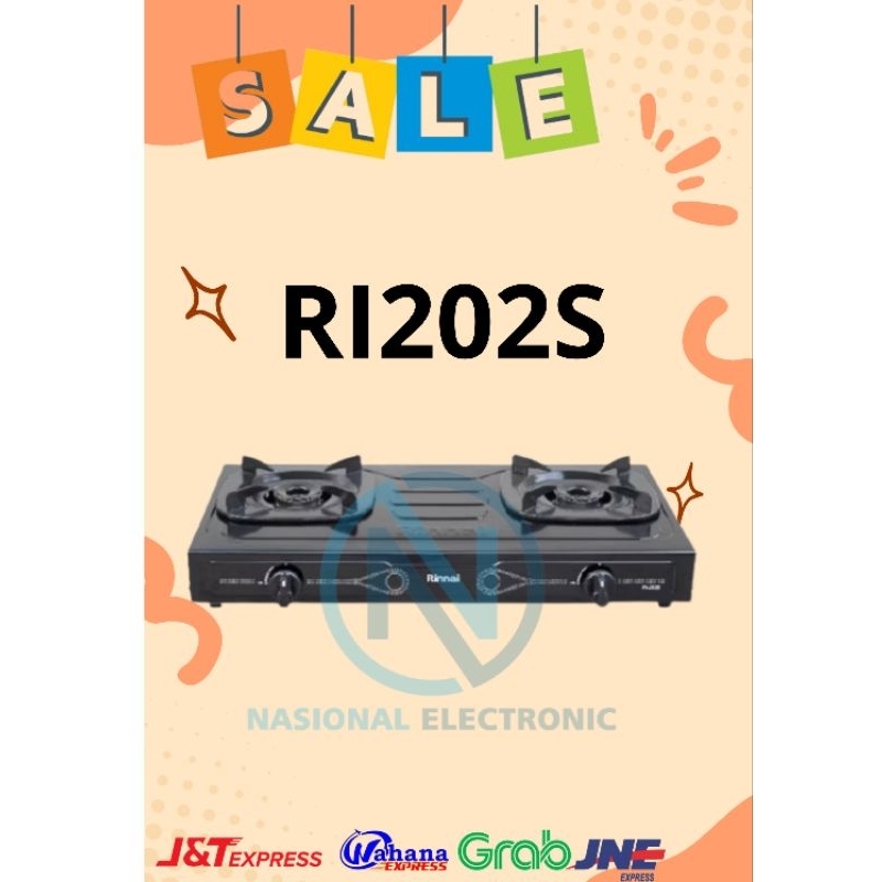 kompor gas rinnai RI202S/KOMPOR GAS RINNAI RI 202S/KOMPOR GAS RINNAI RI-202S 1 tungku