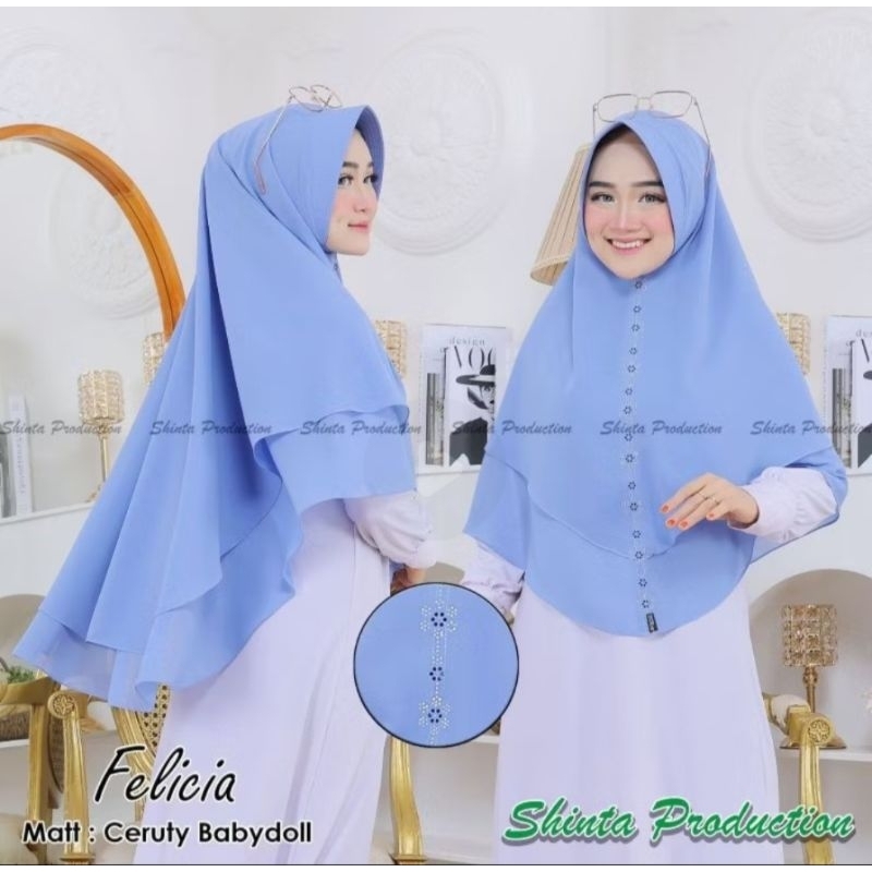 1099 Khimar Shinta Payet | Ceruty Syari | Hijab Instant 2 Layer