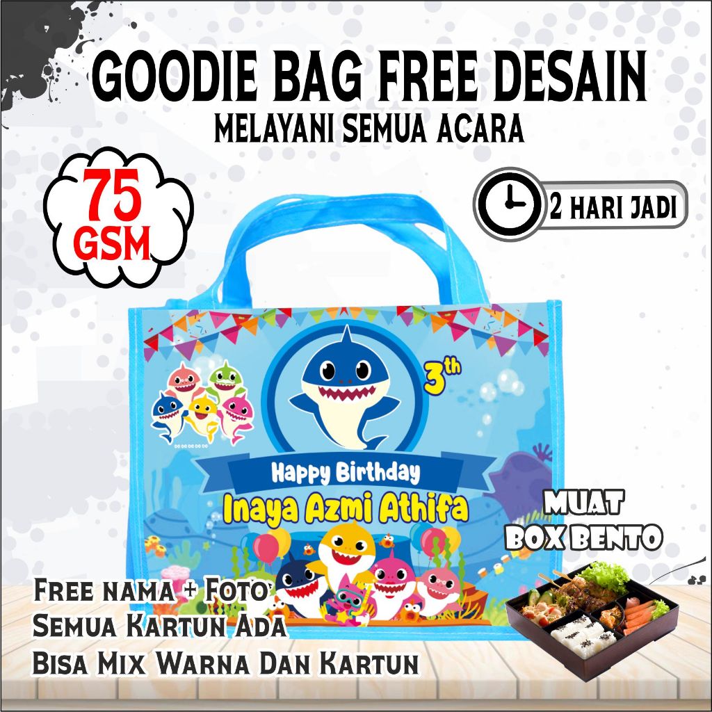 

TAS BENTO GOODIE BAG SOVENIR/TAS JINJING PRAKTIS DAN NGGAK RIBET/TAS ULANG TAHUN