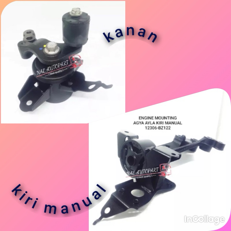 2 pcs ENGINE MOUNTING SET KIRI KANAN AYLA AGYA MANUAL 1000cc 2012 2013 2014 dudukan mesin