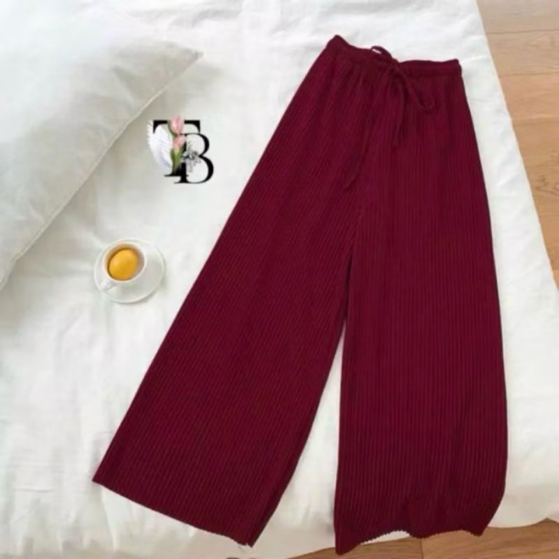 Tiara Pants Kulot Rajut Tebal / Kulot Rajut Wanita (Cod)