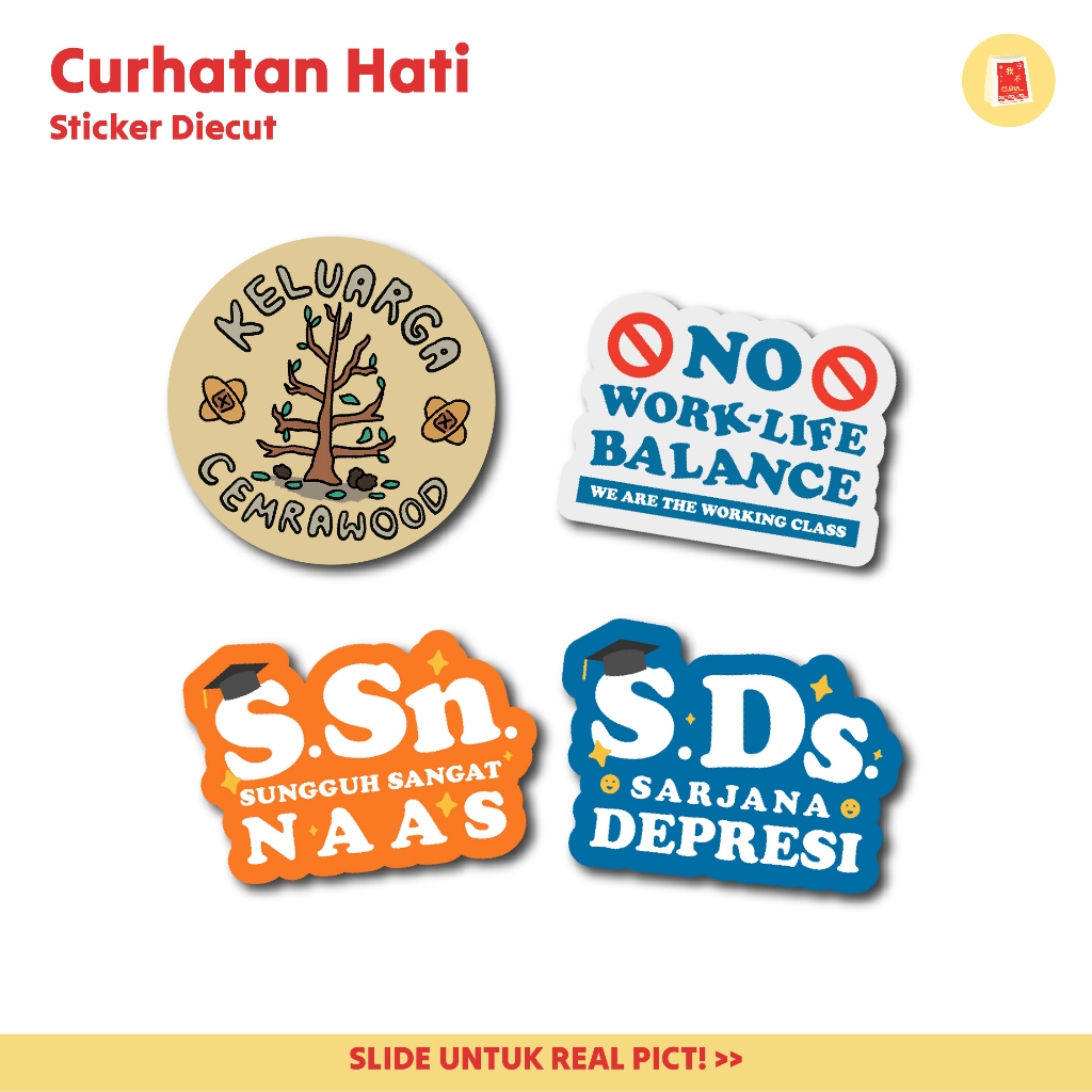 

[CILINN] Stiker kerja lelah depresi lucu