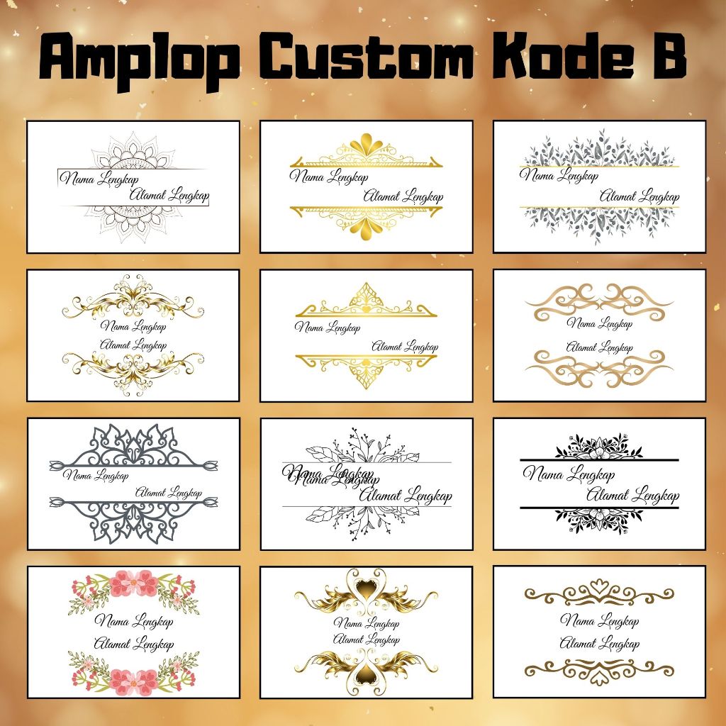 

100 pcs AMPLOP CUSTOM - AMPLOP KONDANGAN KODE B
