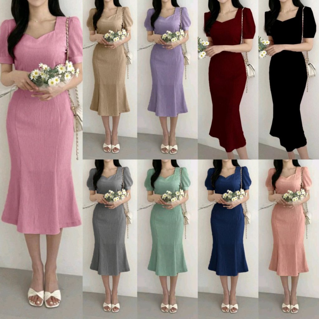 TERBARU - FASHION WANITA MERMAID DRESS GINNIFER SIZE L-XXL - LI19 - DRESS PESTA BIG SIZE - PARTY DRE