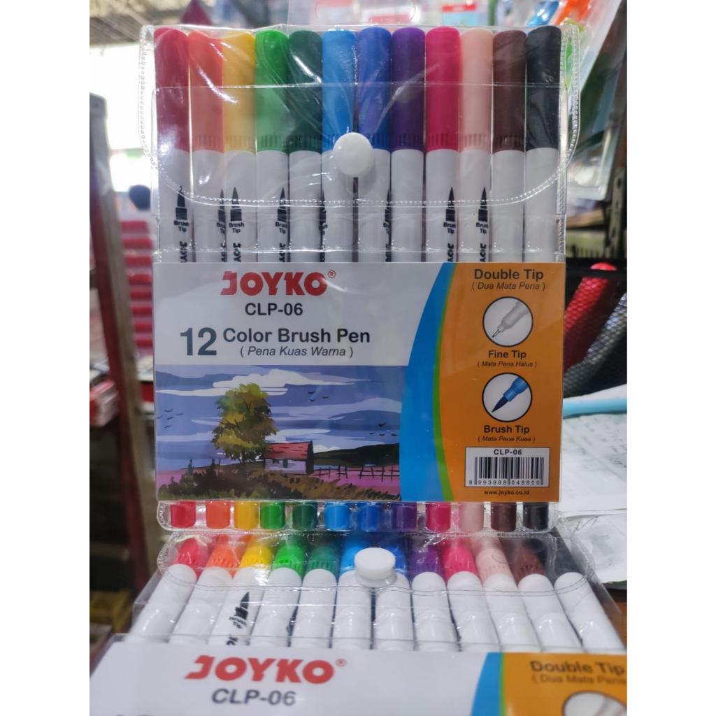 

Pena Kuas Warna Joyko CLP-06 / Color Brush Pen / 12 Warna