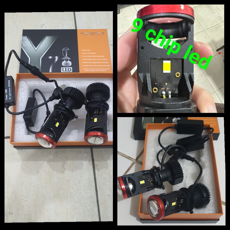 Y7 PLUS LAMPU HEADLAMP H4 Y7 PLUS MINI PROJECTOR PLAT CUT OF GARANSI 1 TAHUN