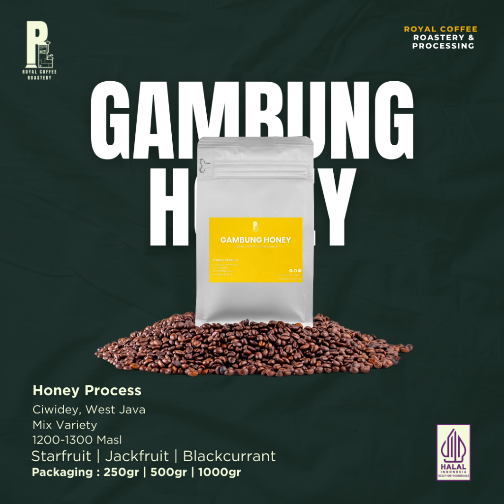 

Single Origin Arabica Coffee Honey Process Gambung Ciwidey West Java | Single Origin Kopi Arabika Gambung Ciwidey Jawa Barat Proses Honey | Royal Coffee Roastery