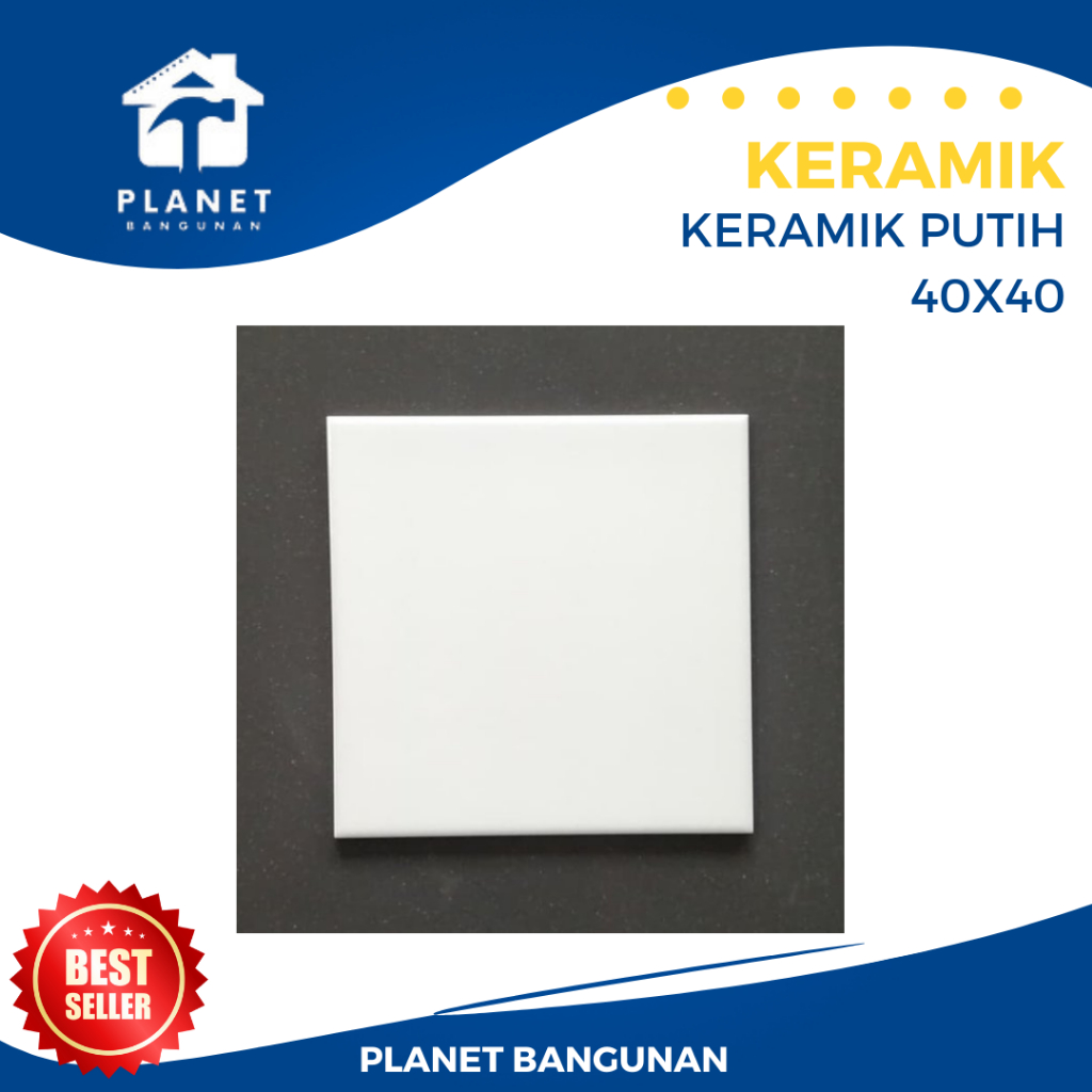 keramik 40x40 putih polos keramik putih semi glossy