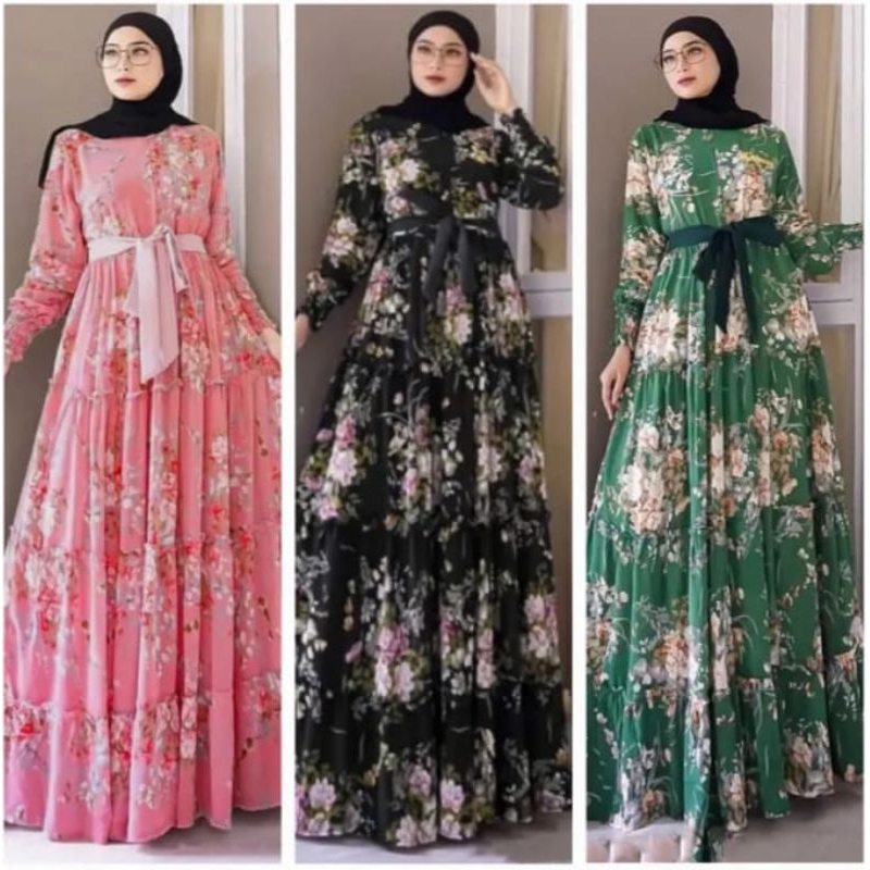 Harga Promo 100Ribu Dapat 3Pcs Gamis Sakura Terbaru Dan Termurah