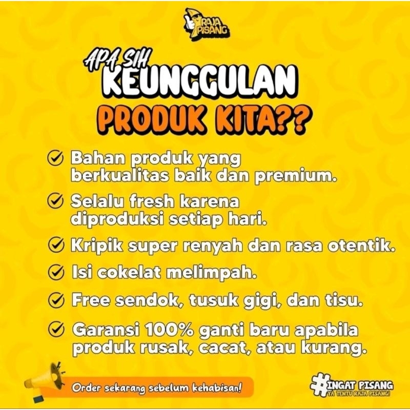 

Keripik pisang lumer harga paling murah kemasan 50gram