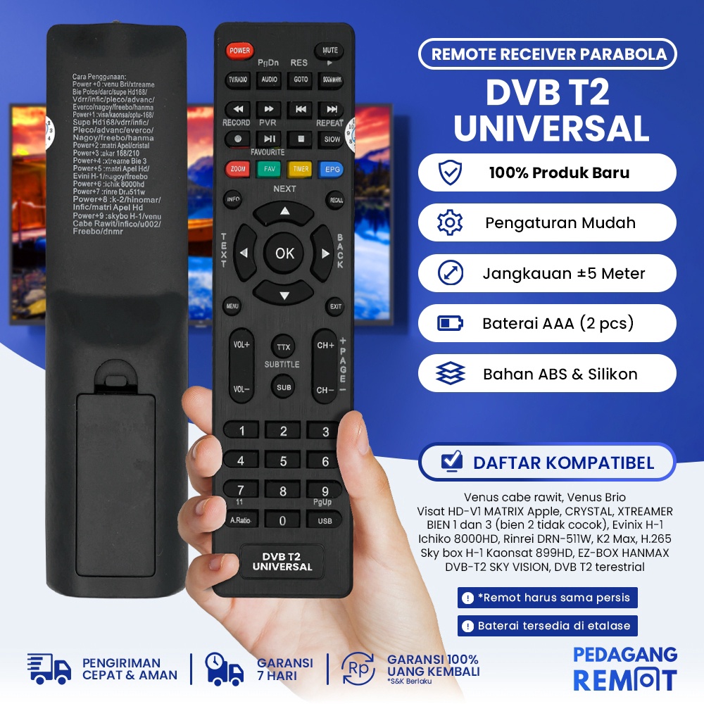 CUCIGUDANG Remot Remote STB DVB T2 Receiver Parabola Xtreamer Bien 1  3