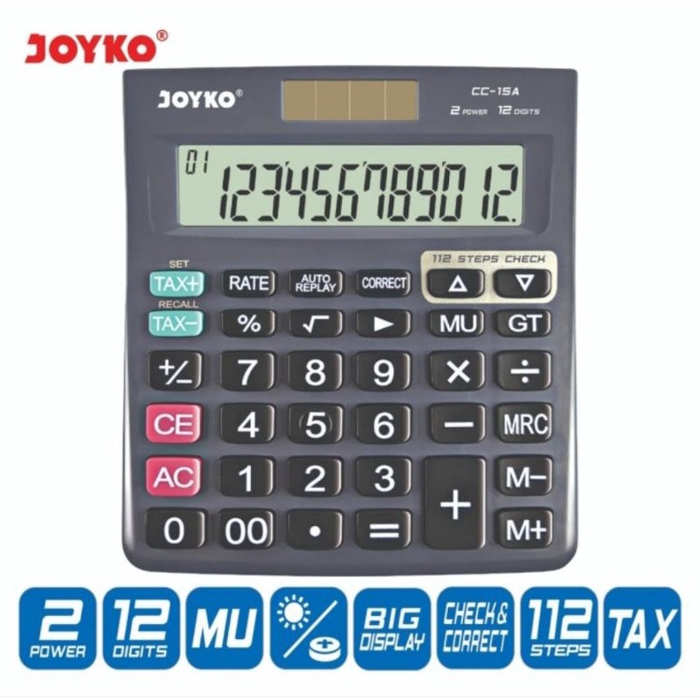 

MALL Kalkulator JOYKO CC 15A Calculator Check Correct Cek Ulang Seperti MJ12D