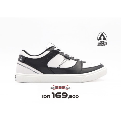 Aerostreet 39 Hoops Low Putih Hitam Putih Sepatu Sneakers Casual