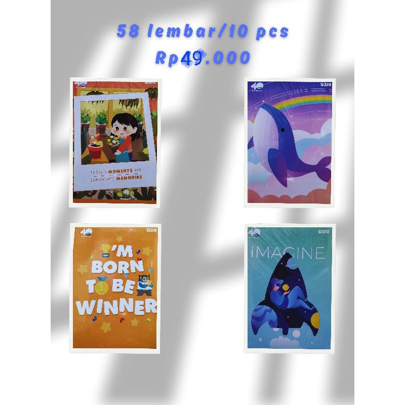 

[10 pcs] Buku tulis Sidu 58 lembar TERMURAH