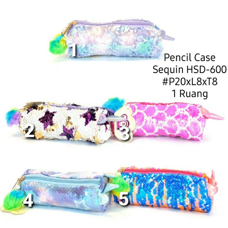 

READY STCOK Termurah Tempat Pensil Sequin IMPORT FREE gantungan POMPOm