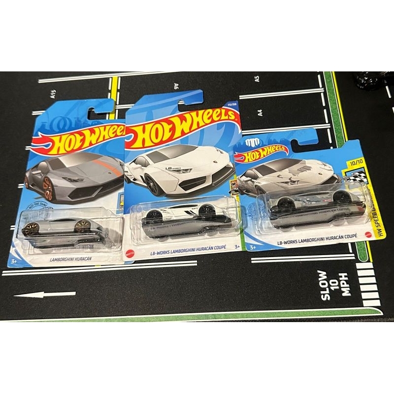 hot wheels hotwheels Lamborghini huracan grey+ Lamborghini lbwk white + LBWK grey set bundle paket s