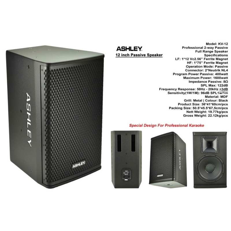 speaker pasif ashley kv12 original 12 inch ASHLEY KV 12