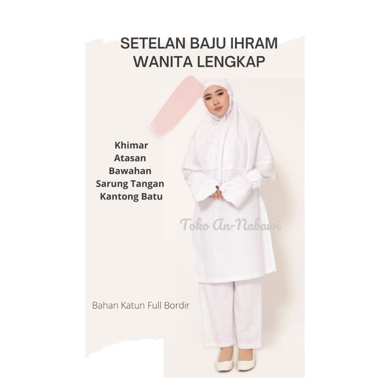 Setelan baju ihram wanita lengkap