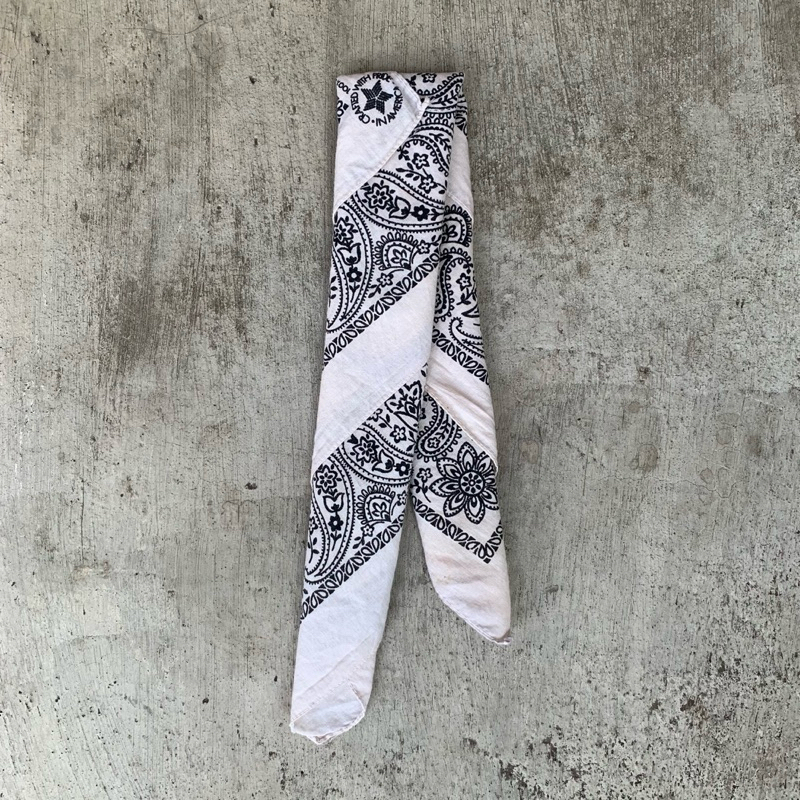 vintage Paisley Bandana white made in usa slayer / scarf