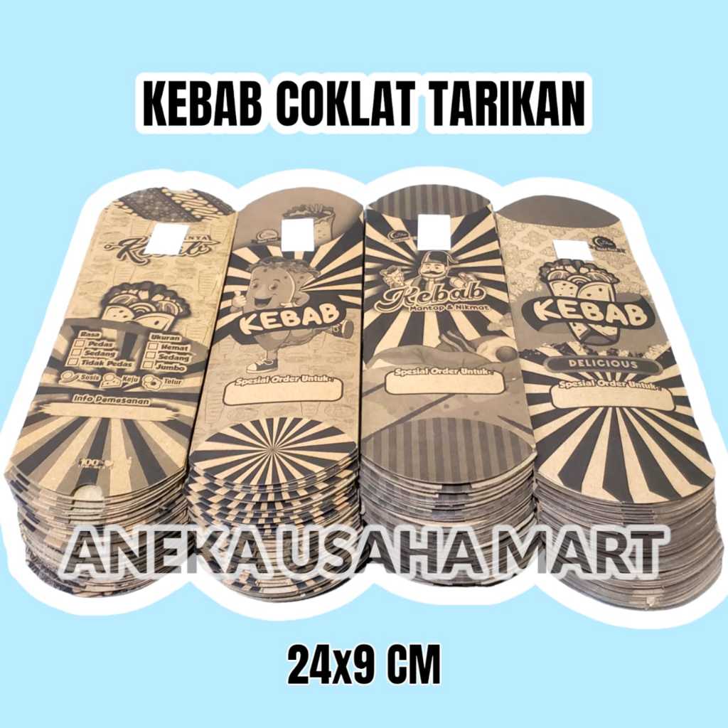 

SUPER PROMO 100 pcs kertas bungkus kebab coklat tarikan 24 x 9 cm - box kebab murah - dus kebab