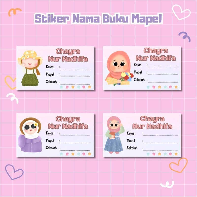 

Stiker Custom motif GIRL Nama Buku Sekolah Label Nama Mapel Mata Pelajaran TK, SD, SMP, SMA