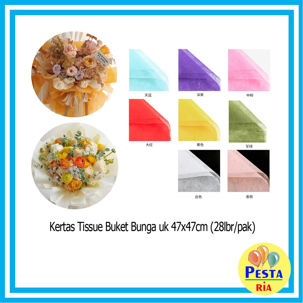 

Murah!! (1Pak isi 28Lembar) Kertas Kado Tissue Buket Bunga, kertas tisu buket, wrapping paper, kertas tisu cotton paper
