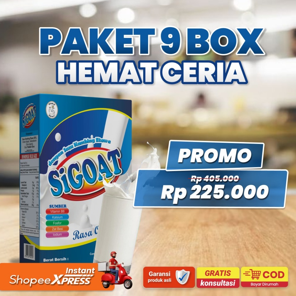 

9 Box Sigoat Susu Etawa dengan Gula Jagung Aman untuk Diabetes, Kesehatan Alami dalam Setiap Tegukan