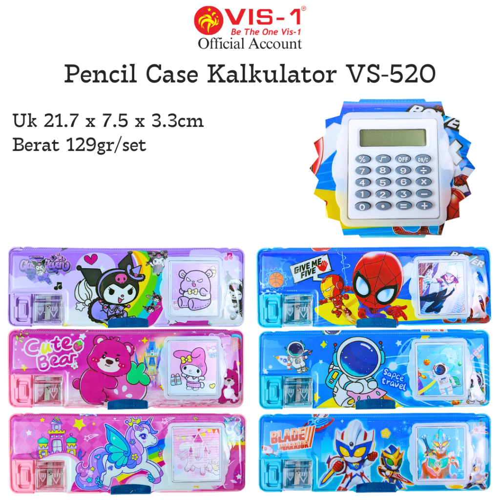 

Tempat Pensil Magnet Kalkulator VIS-1 kode VS-520 / Calculator Pencil Case