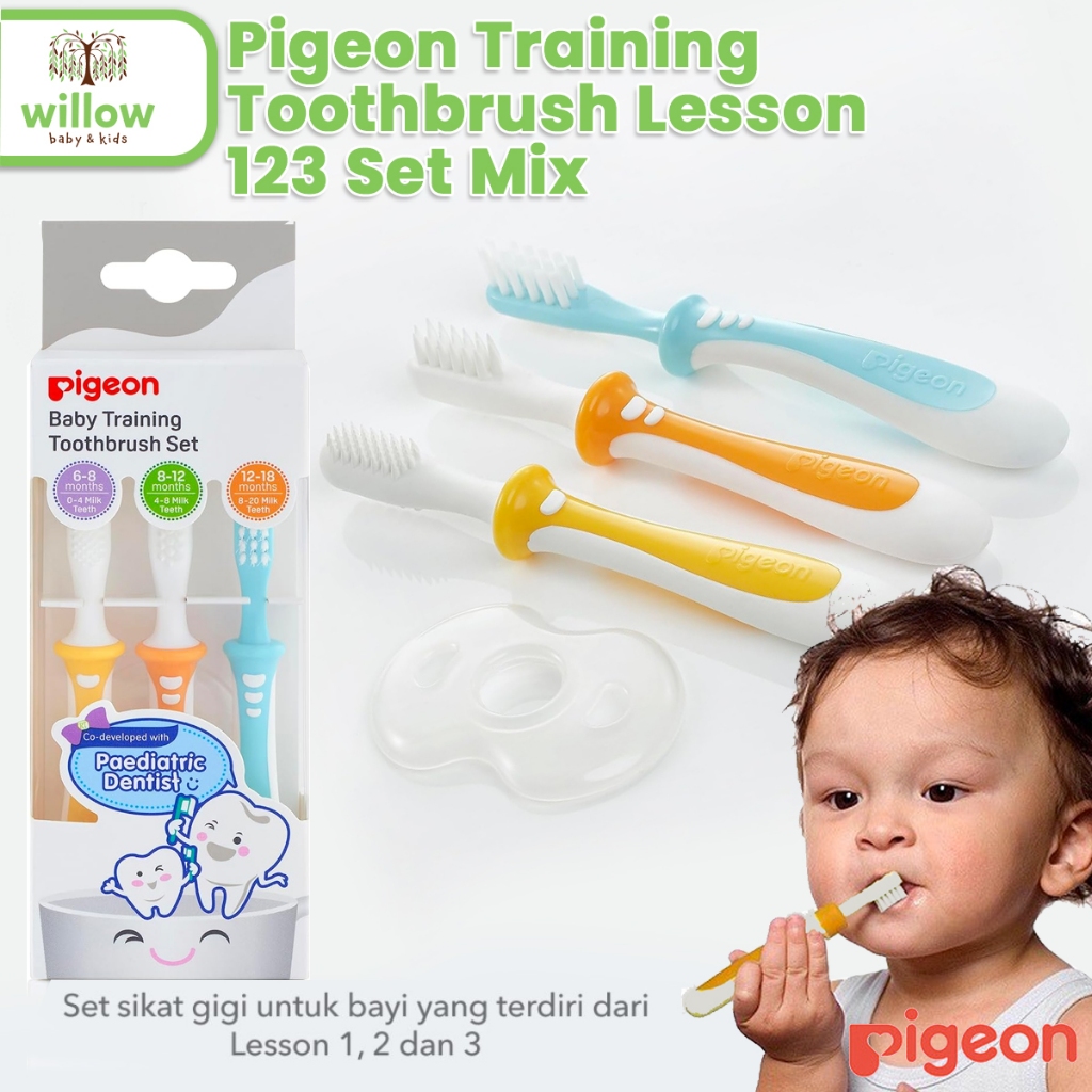 Sikat Gigi Pasta Gigi Bayi - Pigeon Training Toothbrush L-123 Mix