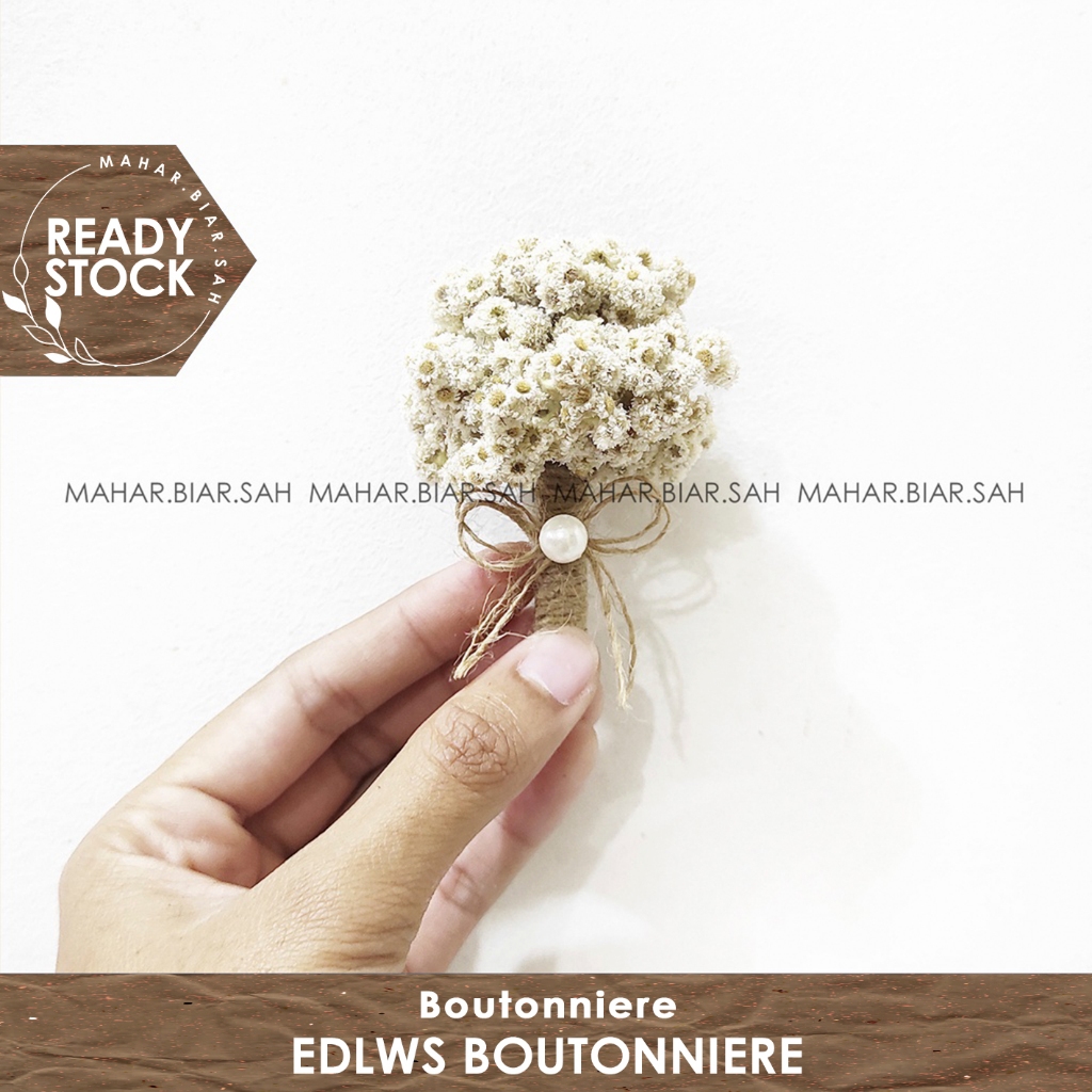 RS Edlws Boutonniere / Boutonniere / bros bunga kering / bunga jas / bros bunga jas / dried flowers