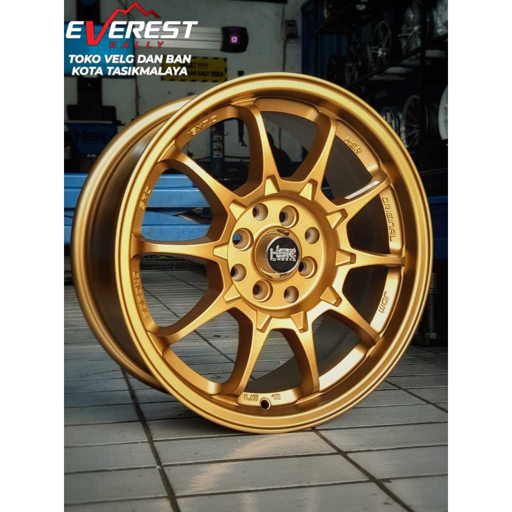 VELG RACING HSR BOROKO SRD RING 16 WARNA GOLD COCOK UNTUK MOBIL CALYA