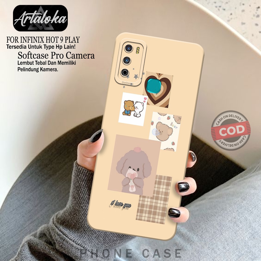 Softcase Hp Infinix Hot 9 Play Fashion Case Kartun Case Infinix Hot 9 Play Silikon TPU Pro Camera Ca