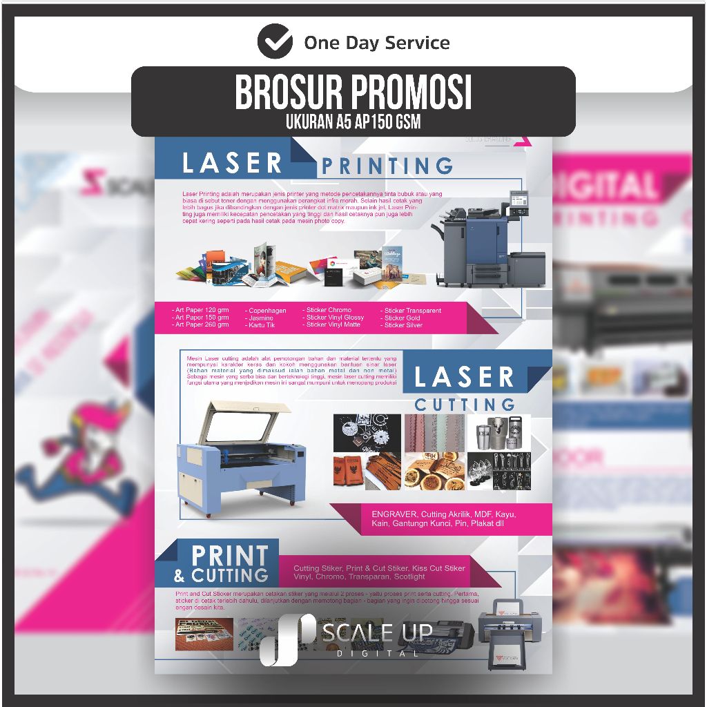 

Cetak Flyer Brosur A5 (1 Sisi)/Flayer Promosi A5 ap150 Gsm