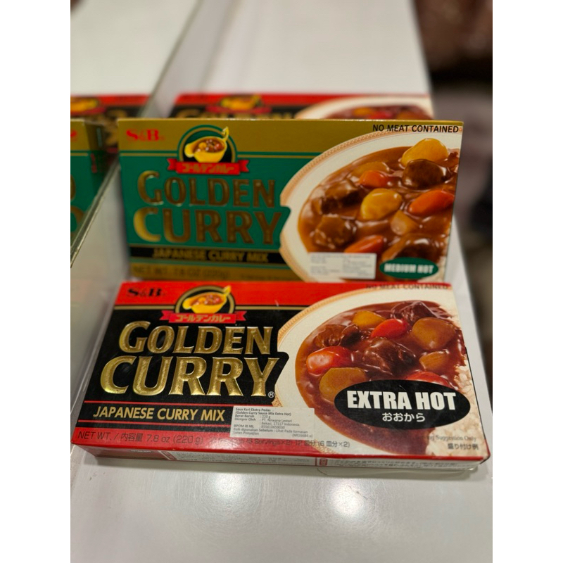 

S&B Japanese Golden Curry 220gr Medium, Hot & Extra Hot