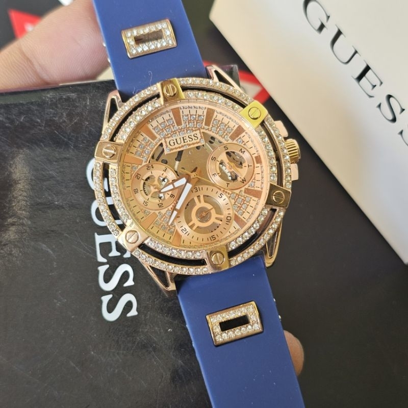 Guess Queen Silicon Navy GW0536L5 Original Jam Tangan Wanita Free Box Ori