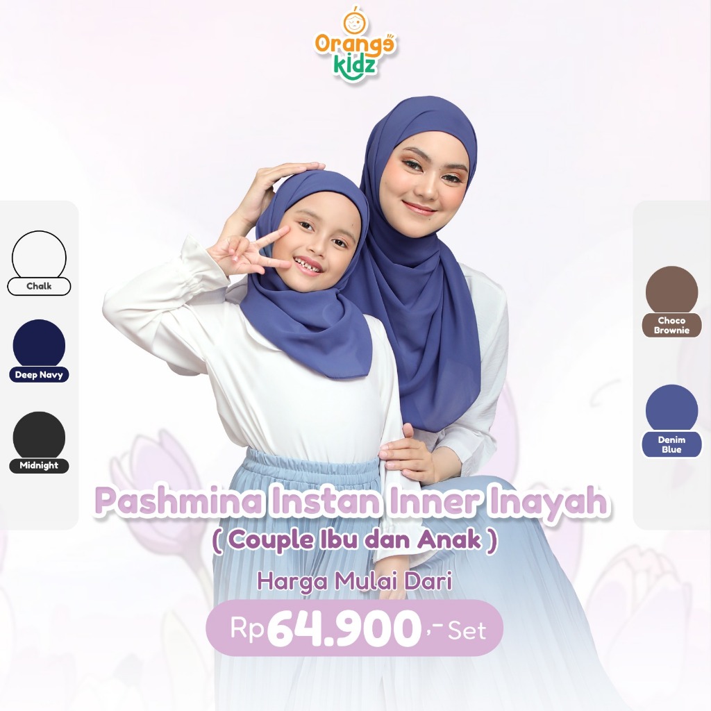Hijab Pashmina Instan Inayah 2in1 Couple Ibu & Anak