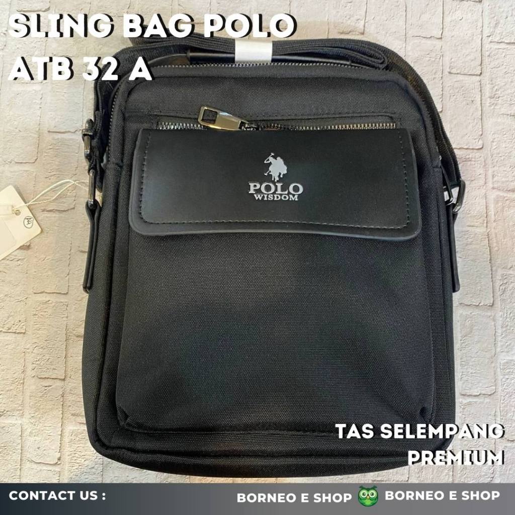 [BISA COD] Tas Selempang Pria Sling Bag POLO WISDOM Import Shoulder Bag Tas Slempang Bahu