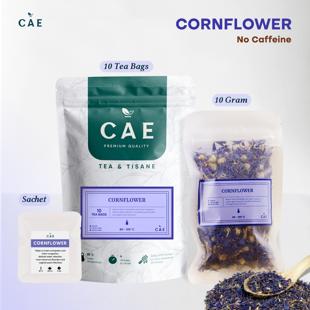 

CORNFLOWER 10 TEA BAGS Blue Petals Dried Himalayan Corn Flower Bud Bunga Biru Himalaya Pure Organik Premium Natural Petal Buds